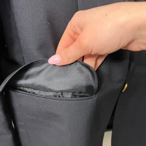 Ardsley Men Navy Blue Blazer 44R Single Breast Wool Blend Sport Coat Gold Button - Picture 3 of 8